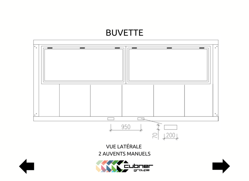 plan technique - Bungalow Buvette avec Deux Auvents pour Festivals et Guinguettes – Espace Convivial et Fonctionnel - cubner