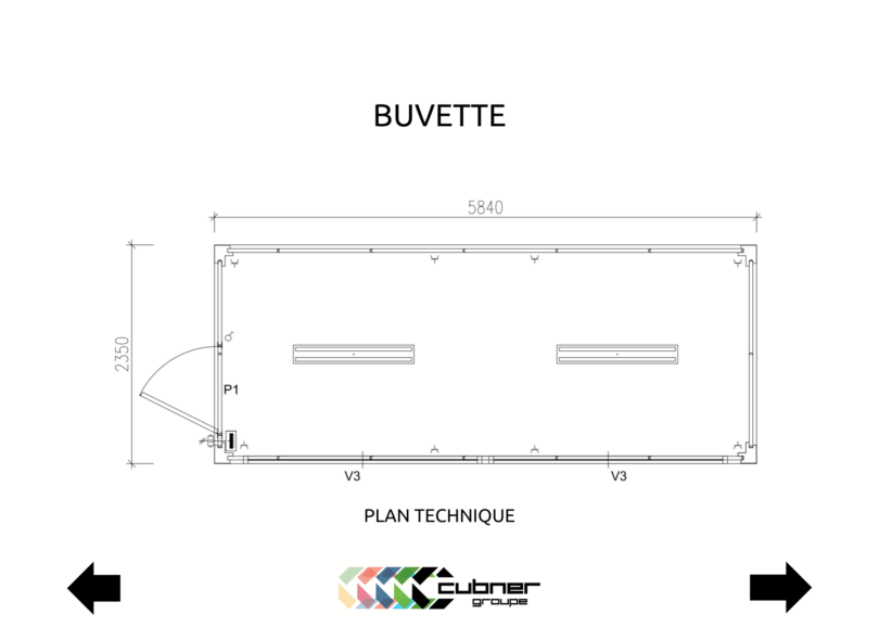 plan technique - Bungalow Buvette avec Deux Auvents pour Festivals et Guinguettes – Espace Convivial et Fonctionnel - cubner