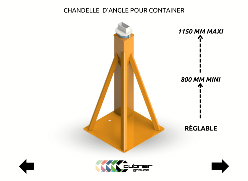 Pack 6 chandelles de levage pour conteneur maritime dry ou reefer frigorifique