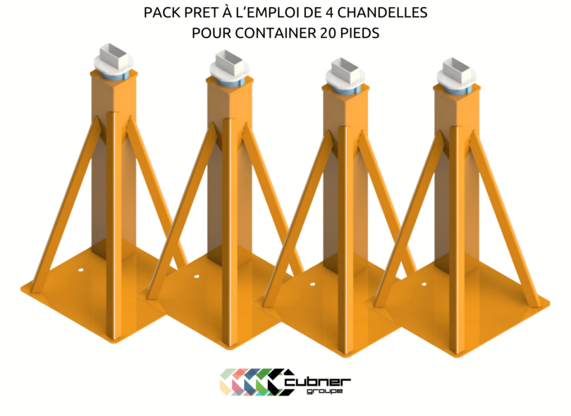 Pack 4 chandelles pour conteneur maritime dry ou reefer frigorifique