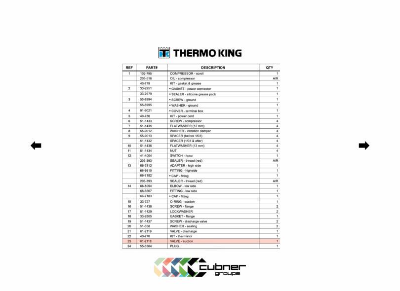 Suction VALVE 61-2118 ThermoKing Vanne d'aspiration entrée compresseur conteneur maritime frigorifique CSR20 CSR 40 magnum plus