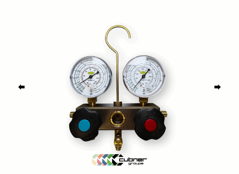 Kit Manomètres de réfrigération pour conteneur - Manifold by-pass REFCO 2 voies R134 R404 R507
