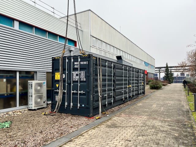Détails de l'ouverture latérale sans montant d'un container 40' Open-Side