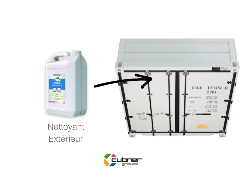 Nettoyage extérieur complet conteneur maritime Cubner